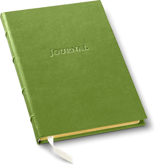 Gallery Leather Journal Notebook - 192 Pages, Hardcover, For Men and Women | For Writing, Work & Travel, Handcrafted - Acadia Lime - 8 x 5.5, Desk Hardcover