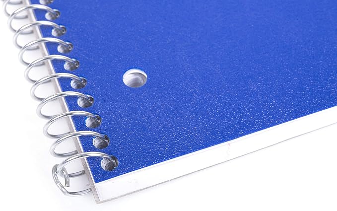 Mintra Office Durable Spiral Notebooks, 1 Subject, (Black, Blue, Red, College Ruled 3 Pack), 100 Sheets, Poly Pocket, Moisture Resistant Cover, Strong Chipboard back, For School, Office, Business