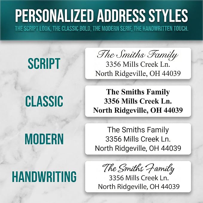 Address Labels Personalized Return Address Labels Personalized Custom Mailing Label for Envelopes 2.5" x 0.75" Self Adhesive Return Stickers Roll, White, (10-1000)