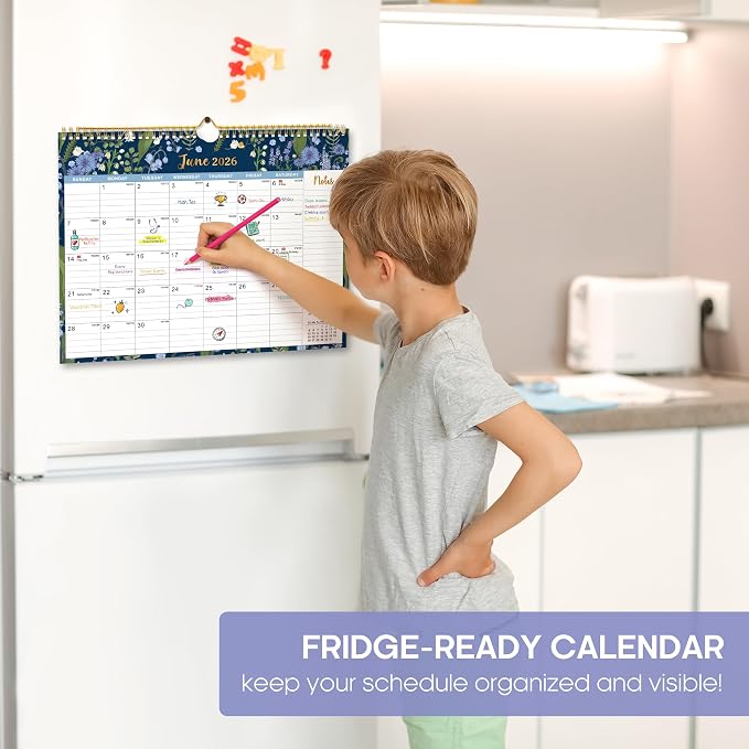 Calendar 2026-2027, 21-Month Wall Calendar Runs Until Jun 2027,11.5" x 14.7",Large Monthly Calendar with Twin-Wire Binding, Perfect for Home or Office - Midnight Garden