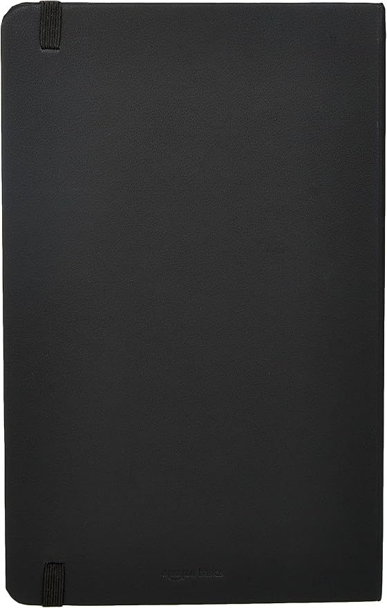 Amazon Basics Classic Grid Notebook for Writing and Note Taking, Hardcover, Graph Ruled, 240 Pages, 5" x 8.25", Black