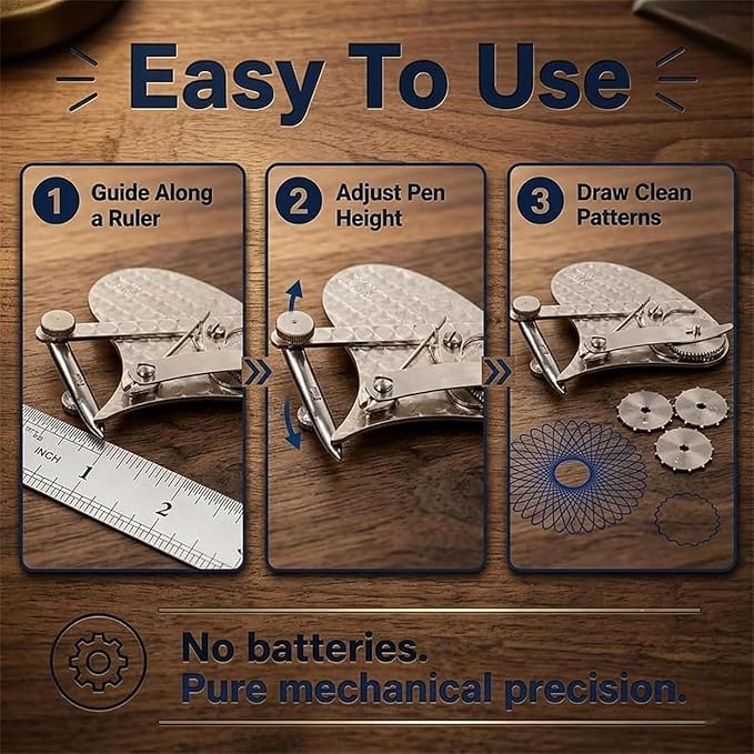 Vintage Precision Dotting Pen Set: The Blueprint Drafting Tool, Mechanical Gear Train Ruling Pen, Professional Technical Dotting Pen Kit for Drawing for Architects Designers Engineers (#A)