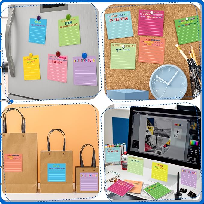 Yinder 24 Pcs Sticky Notes Gifts Bulk,Thank You,Dark