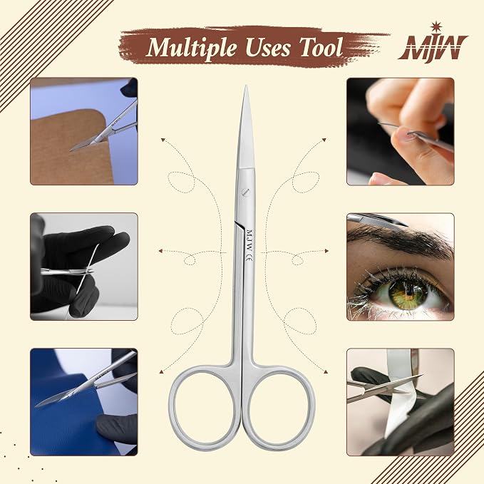 Professional Fingernail Scissors for Manicure Care, Precision Nail Grooming Tool for Mustache Trimming and Eyebrow Shaping, Sharp Stainless Steel Beauty Shears