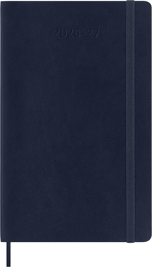 Moleskine 2026-27 18-Month Weekly Planner, Large, Sapphire Blue, Softcover | July 2026-December 2027 Large 208-page weekly planner with weekly spreads, ruled notes pages, stickers, and pocket.