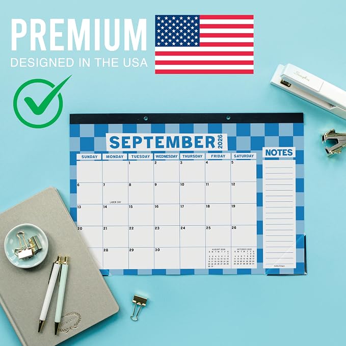 Hadley Designs Large Teacher Desk Calendar 2026-2027 - Desktop Calendar 2026, 18-Month Academic Desk Calendars for School, Home & Office, Cute Classroom Must Haves, Back to School Teacher Gifts