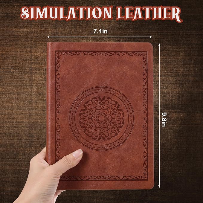 Fetinar 2026 Leather Vintage Journal Notebook,300 Pages,Leather Softcover Lined Journal Notebooks for Women Men,Notebook Journals for Writing Travel,Business,Office,7.1'' X 9.8''