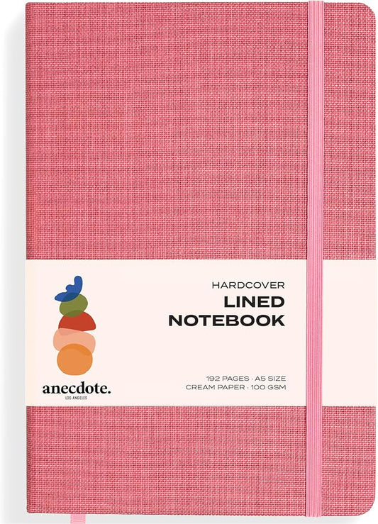 ANECDOTE. Lined Journal Notebook, 192 Pages, A5 size: 8.3" x 5.4", Thick 100 GSM Paper, Ruled, Hardcover. Journal for Women and Men, Perfect Notebook for School, Work and Travel (Blossom)