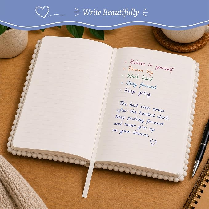 WORLD TRAVELER Eccolo A5 Hardbound Journal Notebook 256 Ivory Lined Pages | Sturdy Flexible Hardcover, 80GSM Acid-Free Ivory Pages, Smyth-Sewn Lay-Flat Binding, Ribbon Bookmark