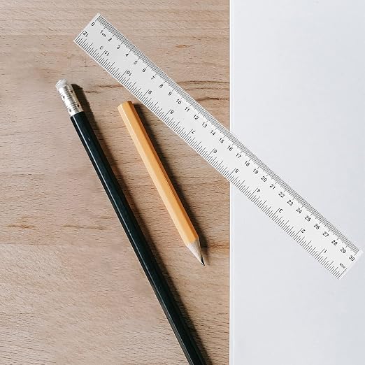 YouOKLight Clear 12 inch Plastic Metric Transparent Ruler - Pack of 3 for Kids, School, Office, Drafting