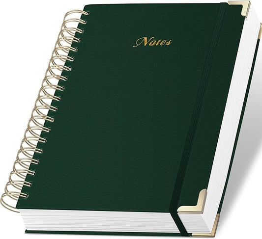Spiral Notebook Journal, 328 Pages Linen Hardcover College Ruled Notebook, Lined Thick Journals for Women Men, A4 Thick Spiral Journal for Writing, 100GSM Paper, Cute Notebooks for Work School