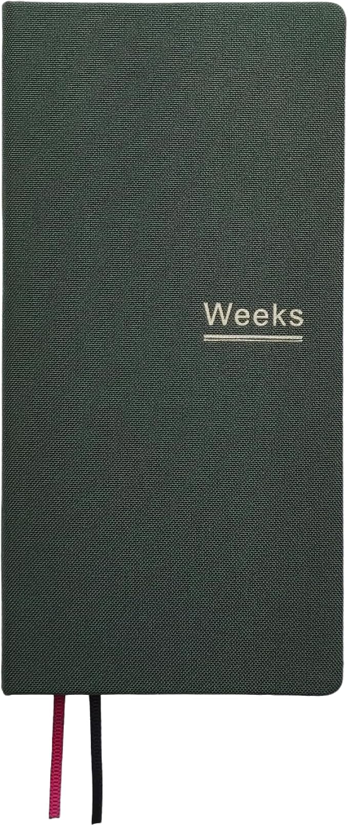 Undated Weekly Planner Notebook Pocket Organizer Appointment Book Journal Notebook A6 Week Plan Notepad (Dark Green)