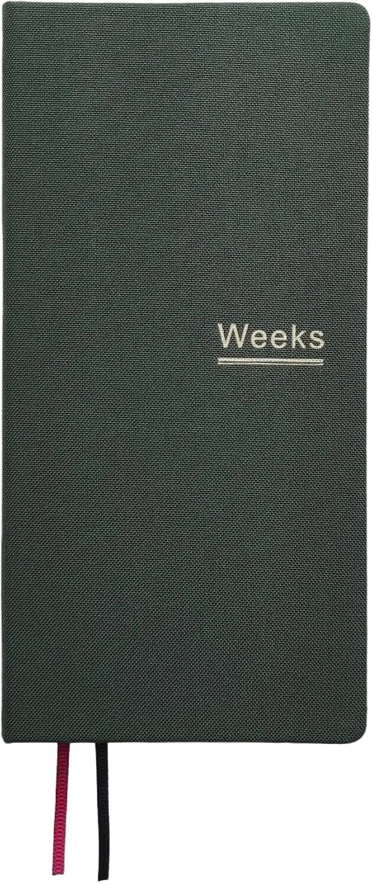 Undated Weekly Planner Notebook Pocket Organizer Appointment Book Journal Notebook A6 Week Plan Notepad (Dark Green)