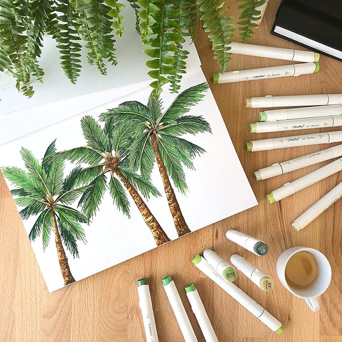 Ohuhu Sketchbook Marker Paper Pad: 8.3"x11.7" Large Art Sketch Book Drawing Papers 78 Sheets/156 Pages 120 LB/200 GSM Hardcover Sketching Books for Alcohol Markers Sketchpad Christmas Gift
