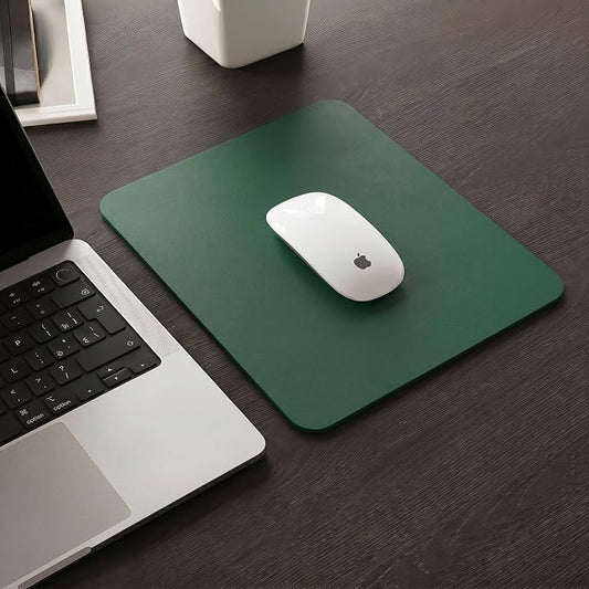 Leather Desk Pad Protector, Waterproof Mouse Pad, PU Desk Mat, Office Desk Cover, Desk Writing Mat for Office/Home/Work/Cubicle (Dark Green) 9x8 in