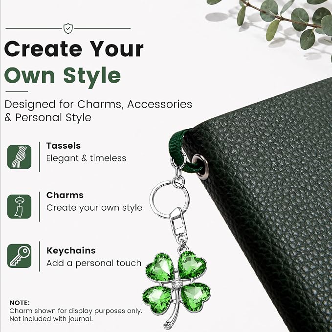 CAGIE Lined Journal Notebook for Men & Women,176 Pages A5 Medium Size, Softcover Leather Journals for Writing, College Ruled Notebook for Work & School, 100 GSM Thick Paper (5.7'' x 8.3'') (Green)