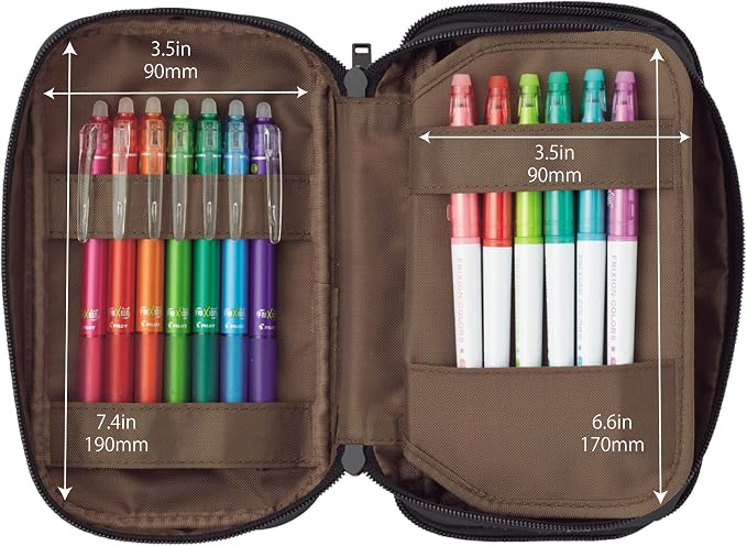 LIHIT LAB Large Capacity Triple Zipper Pencil Case For School Office College, Big Capacity 8 Compartments Pencil Bag Holder Adults Teen Boys Girls, Travel Cosmetics Storage, Navy Camo (A7556-132)