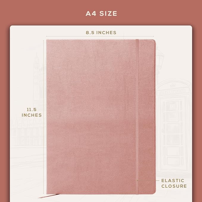 Beechmore Books A4 Mixed Media Sketchbook - 8.5"x11" Hardcover Lay-Flat Art Journal, 160 GSM / 98 lb Professional Ivory Paper, 156 Perforated Pages, Gift Box, Ink, Drawing and Light Watercolor