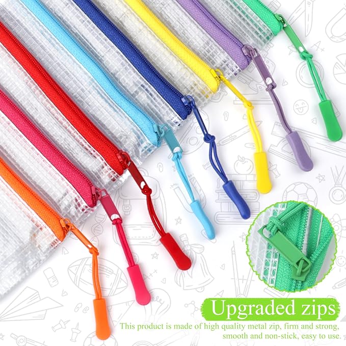 YOPCDJ 48 Pack Mesh Zipper Pouch Bags - Small, Clear Pencil Pouch Bulk, Travel Storage