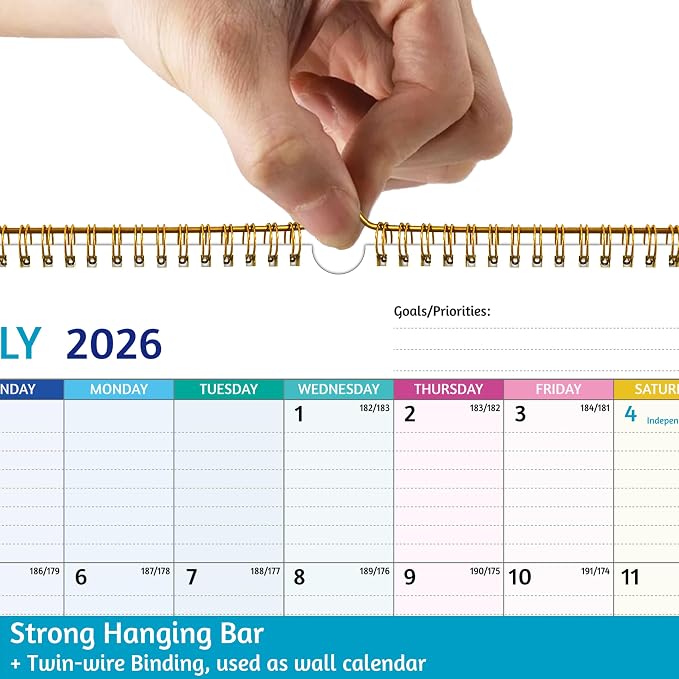 Wall Calendar 2026-2027 – Calendar 2026-2027 Wall, 18 Monthly Calendar, Jul 2026 - Dec 2027, 12 x 17 In, 2026 Calendar with Large Blocks, Thick Paper, Holidays, To-do ＆ Notes, Great for Organizing