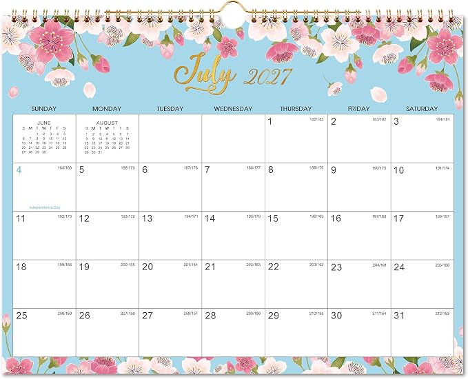 2027 Wall Calendar - Calendar 2027, JAN 2027 - DEC 2027, 15" x 11.5", 2027 Calendar 12 Month with Spiral Bound, Julian Dates, Thick Paper Perfect for Home Office Organizing