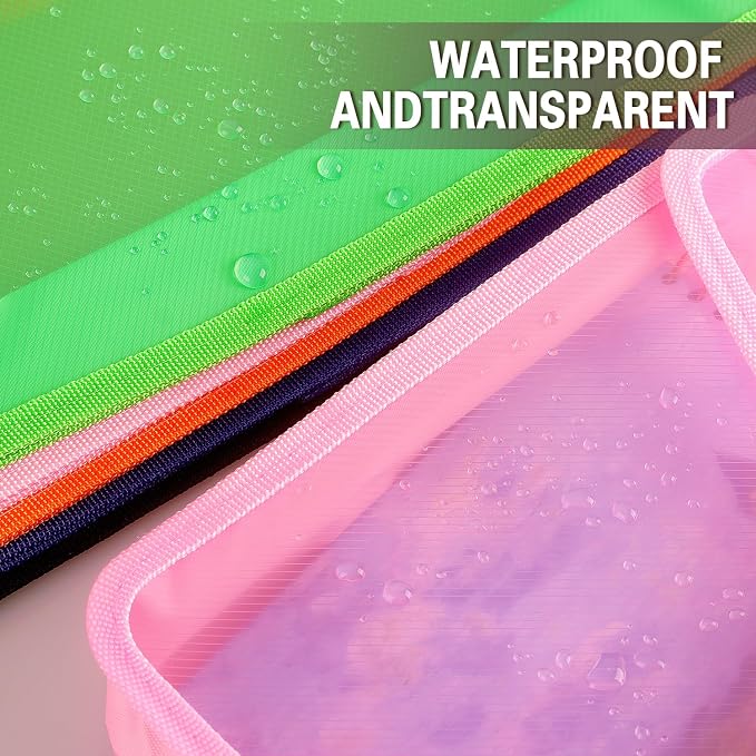 Tamaki Plastic Expanding File Folder, Fit Letter/A4 Size, Pink, 1 Pack | Transparent envelopes with Snap Closure, No Dividers, Large Capacity