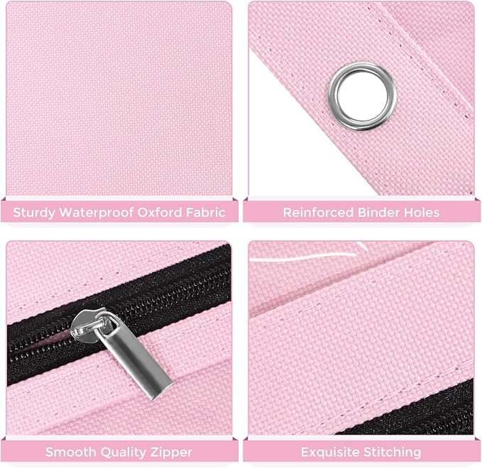 SKYDUE Pencil Pouch for 3 Ring Binder, 3 Compartment Zipper Pencil Case, Large Capacity Pen Organizer with Clear PVC Window for School Supplies, Students, Kids & Teachers