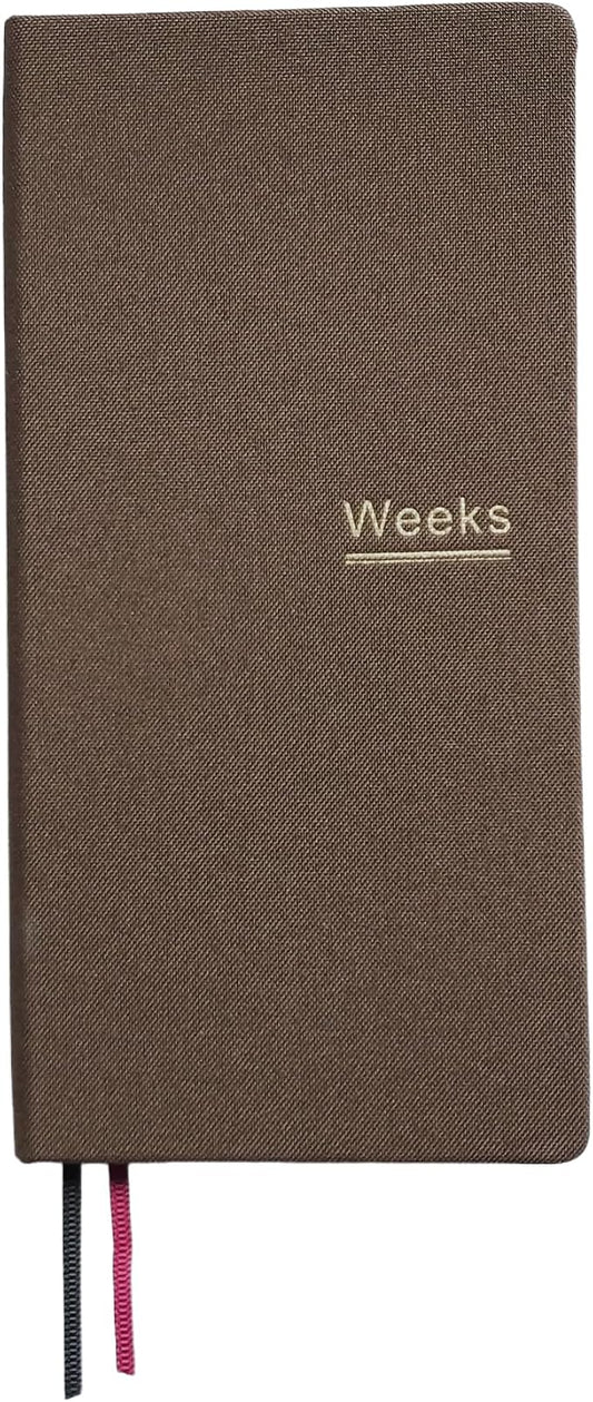 Undated Weekly Planner Notebook Pocket Organizer Appointment Book Journal Notebook A6 Week Plan Notepad (Brown)