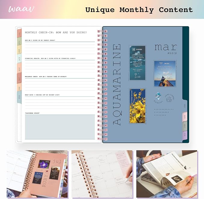 Blue Sky 2026-2027 Weekly & Monthly Academic Planner, 5.88"x8.63", Callisto | July 2026 - June 2027, Flexible Cover, Wirebound, Laminated Tabs, Storage Pocket, 20 Extra Notes Pages, WAAV