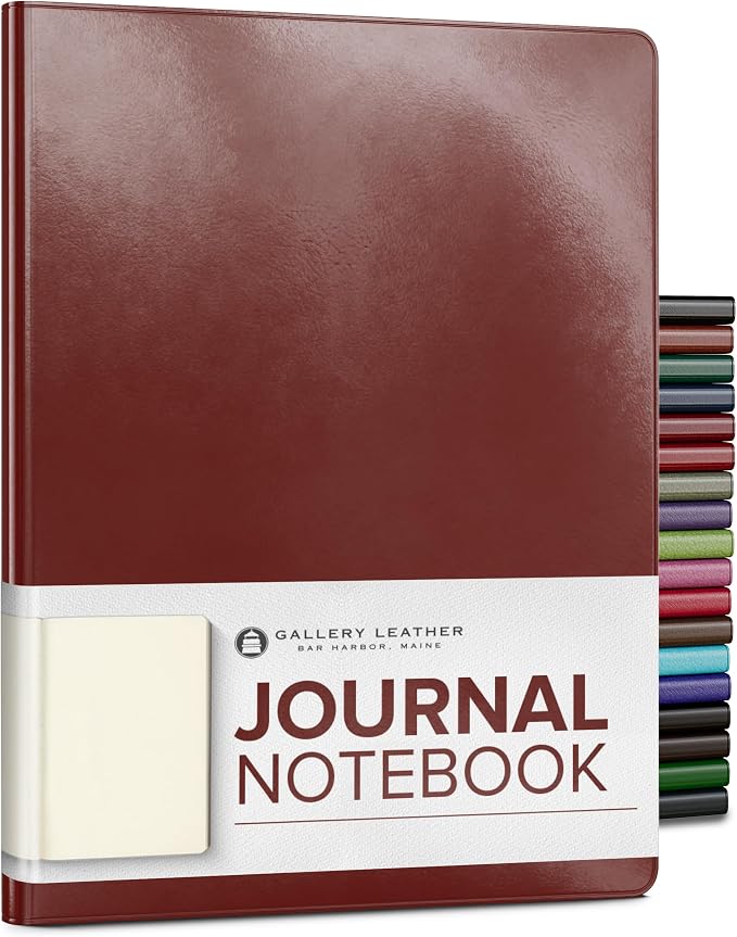 Gallery Leather Journal Notebook - 192 Pages, Softcover, For Men and Women | For Writing, Work & Travel, Handcrafted - Acadia Tan - 9.75 x 7.5, Large Blank