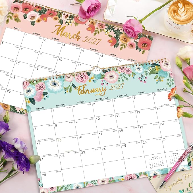 2027 Calendar - Wall Calendar 2027, 14.8'' x 11.5'', Jan. 2027 - Dec. 2027, Large Blocks, 2027 Wall Calendars with Julian Dates, Thick Paper