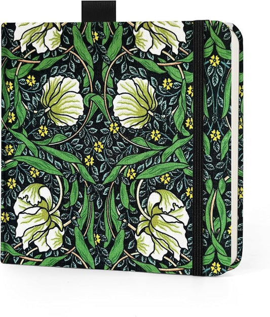 Watercolor Sketchbook,5 x 5 inches Hardcover Journal Art Sketchbook,30 Sheets 140lb/300gsm Acid-Free Drawing Paper,Small Travel Mixed Media Notebook for Beginners Artists,Morris Blossoms