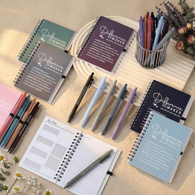 Tellingyou 20 Sets Difference Maker Employee Appreciation Gift for Coworker to Do List Notebooks with Ballpoint Pen Note Pads Journal Back to School for Teacher Nurse Staff Team (Office Color)