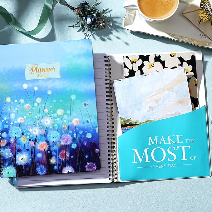 Planner 2026-2027,Weekly and Monthly Planner 26-27,11” x 8.5” | Jul. 2026 - Jun. 2027,Weekly and Monthly, Colorful Tabs, Back Pocket, Holidays, Twin-Wire Binding