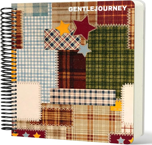 Hardcover Sketchbook,7.2"x8.3"Spiral Bound Drawing Pad,Plaid Patchwork | 150gsm(92lb)Acid-Free Thick Paper,Blank Art Journal for Adults,Artists&Beginners,Ideal for Sketching,Doodling and Mixed Media