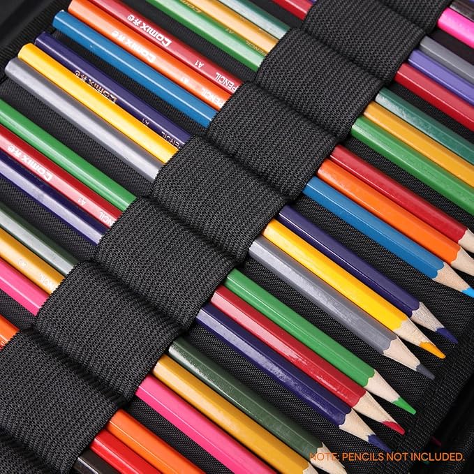 JAKAGO 220 Slots Colored Pencil Case Large Capacity Pen Holder for Artist Painter Zipper Organizer Bag for Marker Highlighter Storage Case for Office Sketch Travel Supplies (Green Plant Cat)