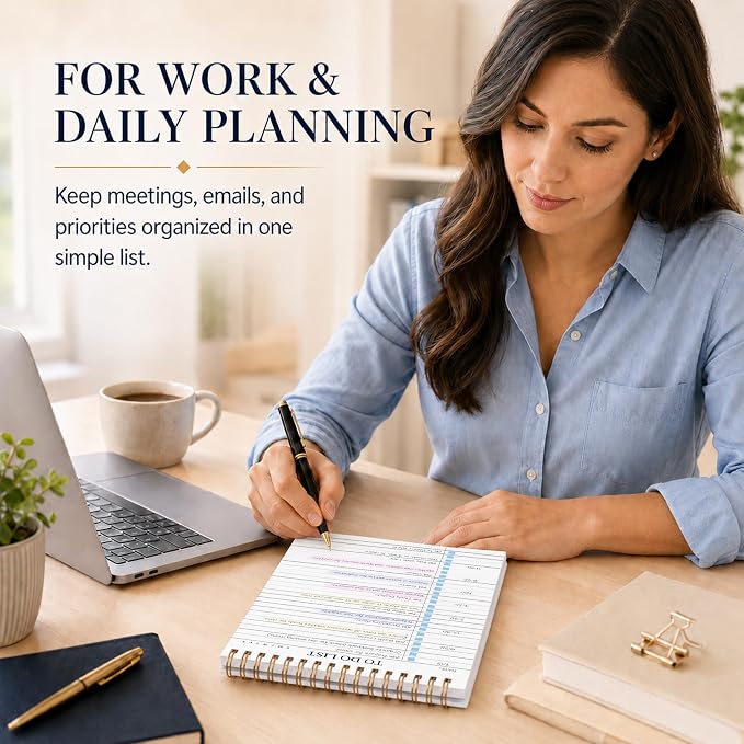 To Do List Notepad 3 Pack, Undated Daily Planner Notepad With To Do List Notebook Checklist Planner Spiral Waterproof Notepad for Office Supplies, School Planner, 52 Sheets/Pack, 5.5"*8.3" A5 Size | To Do List Notebook, Checklist Planner, Waterproof Sp...