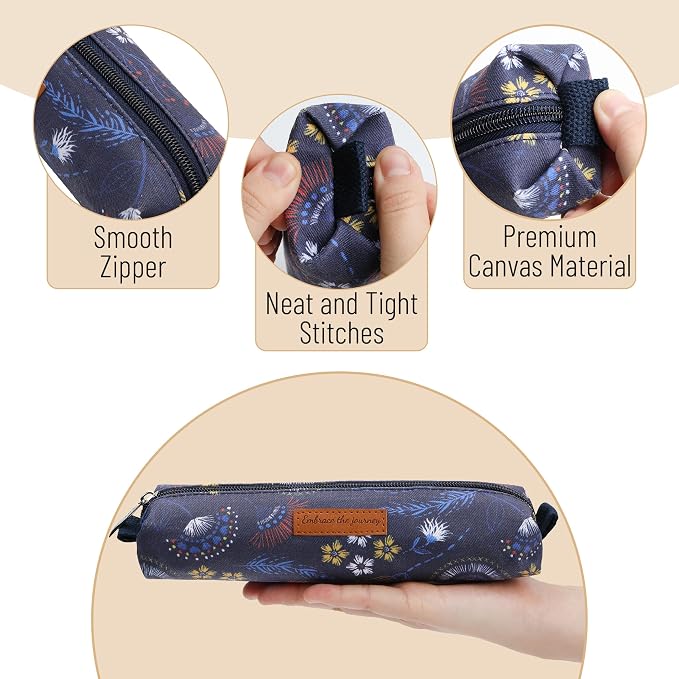 Mr. Pen- Cute Pencil Case Pouch, Multipurpose Canvas Bible Pencil Pouch | Smooth Zipper, Premium Material, Neat Stitches, Ideal for Stationery, Cosmetics, Electronics, School, Office, Travel