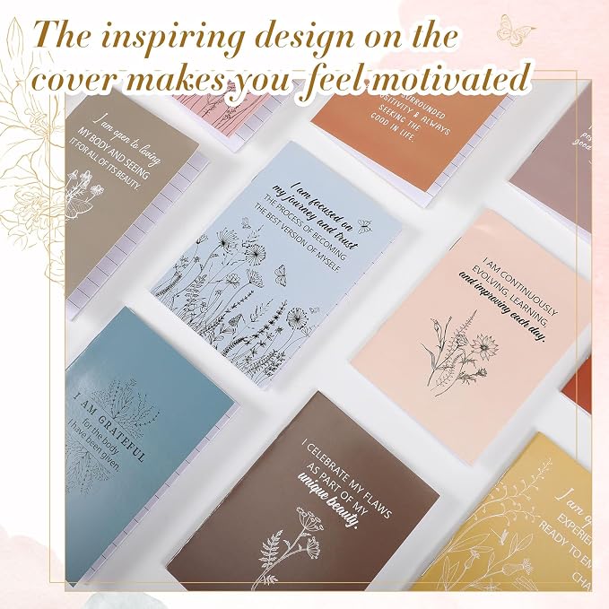 Tatuo 24 Pcs Positive Affirmation Notebooks Inspirational Notebook Small Motivational Encouragement Notepads Daily Affirmations Journal for Women Men Adult Party Favor Coworker(Vibrant)