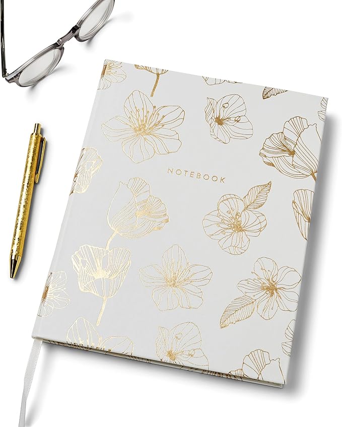 WORLD TRAVELER Large Lined Journal Notebook 256 Ruled White & Ivory Pages | Lay-Flat Binding, Gilded Page Edges Resist Wear, Reinforced Square Corners, Bleed-Resistant Smooth Paper
