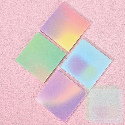 BAYTORY Glitter Transparent Sticky Notes, 200 Sheets 3 x 3 Clear Memo Pads | Multicolor Gradient Waterproof Self-Stick Note, See Through Aesthetic Self-Adhesive Note for Bible Accessories