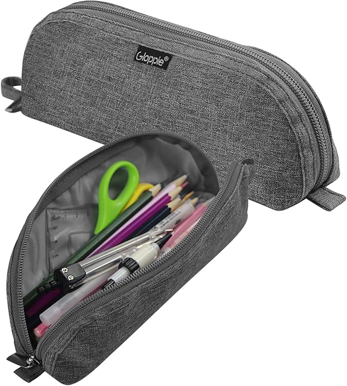 Gloppie Pencil Pouch - Practical Pencil Case, Aesthetic Simple Pencil Bag, Small Pen Holder, Back to School Supplies for Girls Boys, Grey