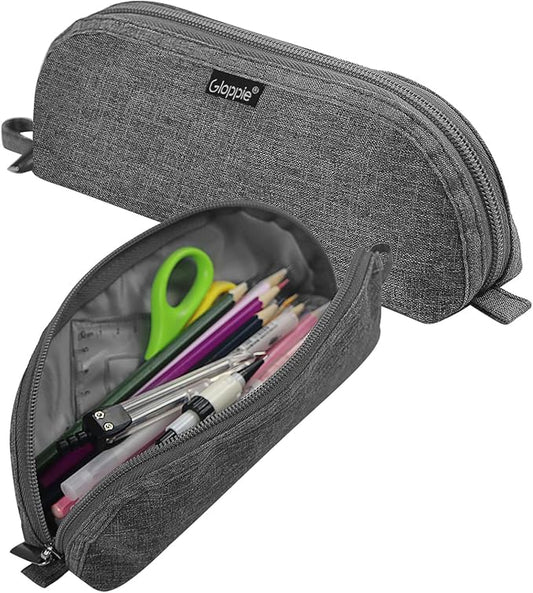 Gloppie Pencil Pouch - Practical Pencil Case, Aesthetic Simple Pencil Bag, Small Pen Holder, Back to School Supplies for Girls Boys, Grey
