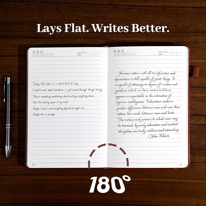 CAGIE Leather Lined Journal Notebook for Men & Women, Debossed Cross, 320 Pages 100 GSM Thick Paper, A5 Hardcover Journaling Notebooks for Writing, 5.7'' X 8.3'' Diary, Rust Brown