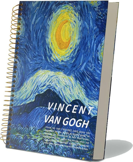 Large Spiral Notebook, B5, 300 Pages, 8x10 Big Notebook, Large Journal Hardcover, Thick Paper, Lined Notebook, Vincent Van Gogh Starry Night Gift for Women and Men.