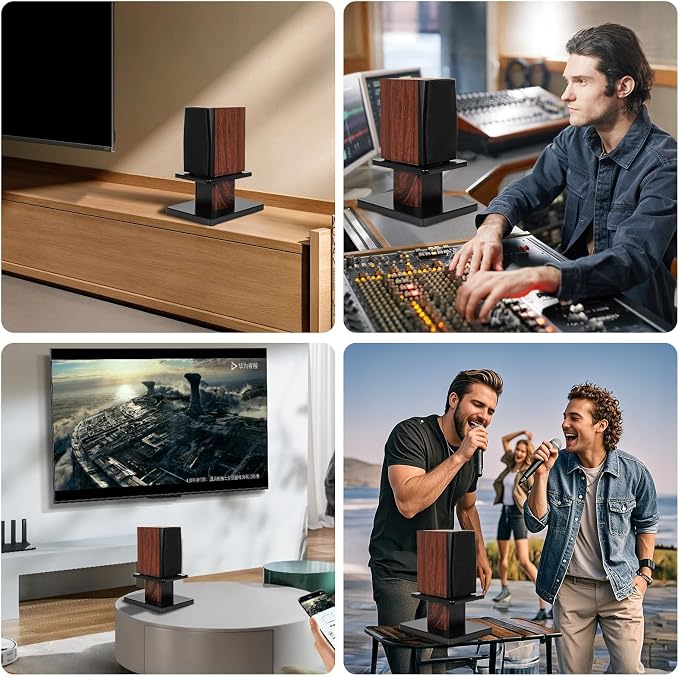 IBVIVIC Pair-6 Inch (15CM)-Wood Speaker Stands, 110lbs Weight Capacity | for Home-Cinema HiFi Desktop and Satellite Speakers Monitor Stands, Enhanced Audio Listening Experience for Home Theaters