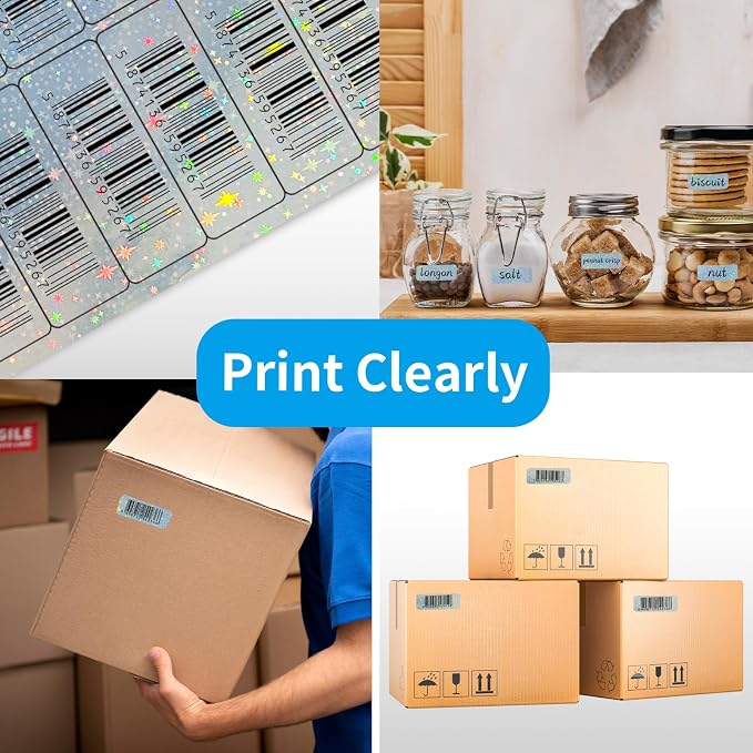 1" x 2-5/8" Address Labels- Holographic Color Stickers for Laser/Inkjet Printer mailing Labels 8.5"×11"- Holographic Star- 20 Sheet