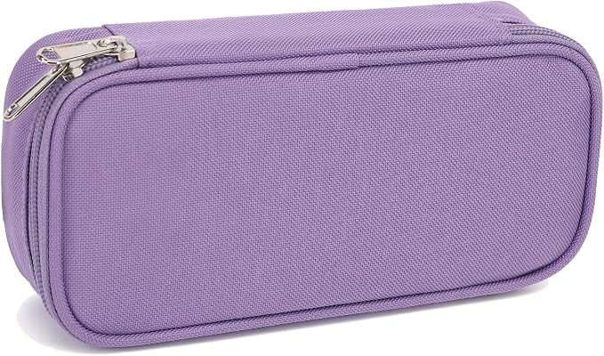 FlowFly Large Capacity Pencil Case for Kids, Boys & Girls – Zippered Multi-Functional Pen Pouch, Soft & Portable Pencil Bag for School, Teens, Students, Purple