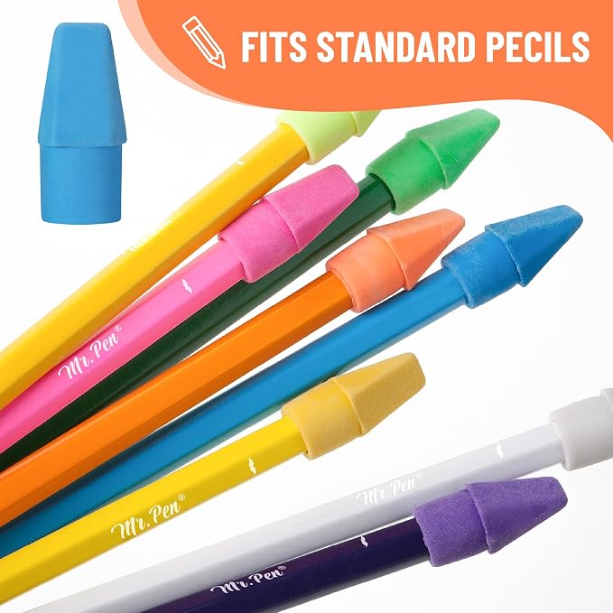 Mr. Pen- School Eraser Combination Set, 60 Pack, Assorted Colors | Latex Free Erasers for School, Office, Art Sketching, Homework, Exams, Clean Smudge-Free Correction
