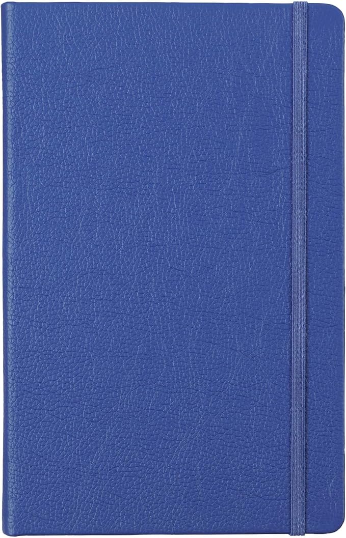 Leather Notebook, Writing Journal, Full-Grain Leather, Narrow Ruled Paper, Notebooks for Work & School, Pacific Blue (8.4" x 5.4”)
